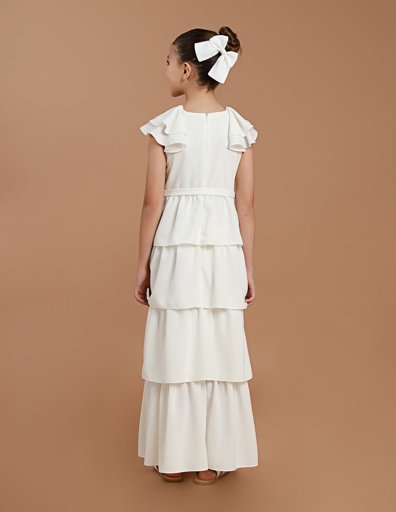 Vestido Infantil Kaya Longo Off White