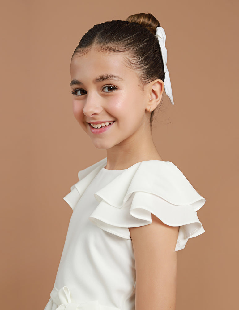 Vestido Infantil Kaya Longo Off White