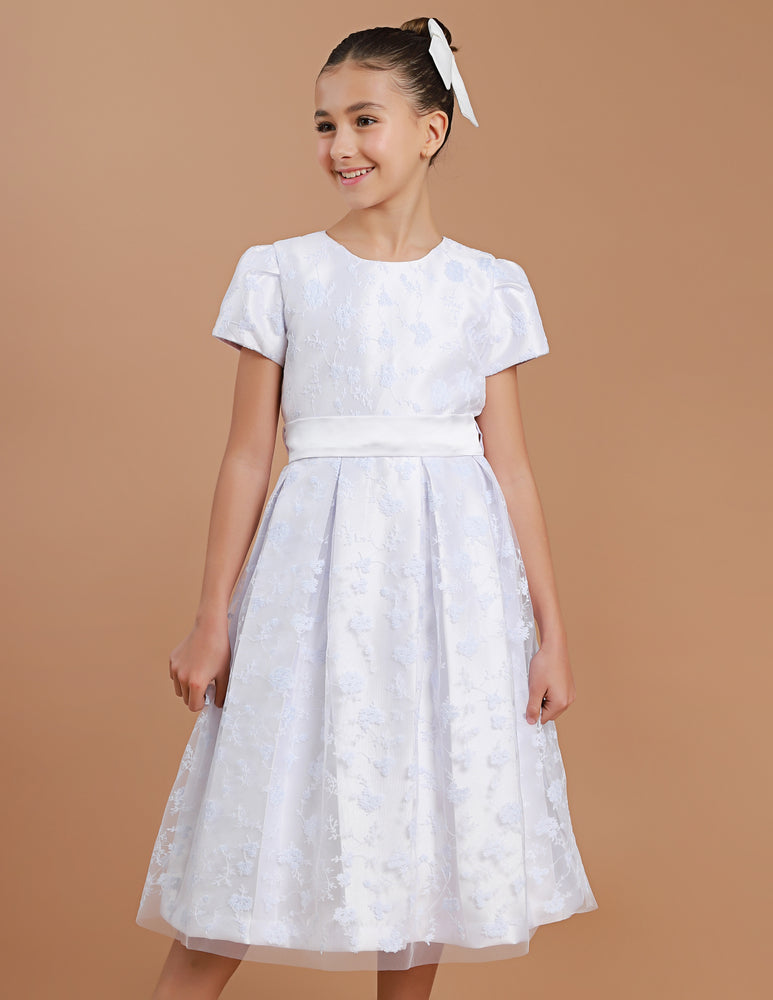Vestido Infantil Renda Buquê Branco