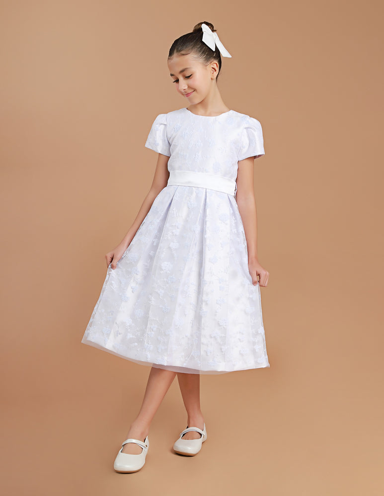 Vestido Infantil Renda Buquê Branco