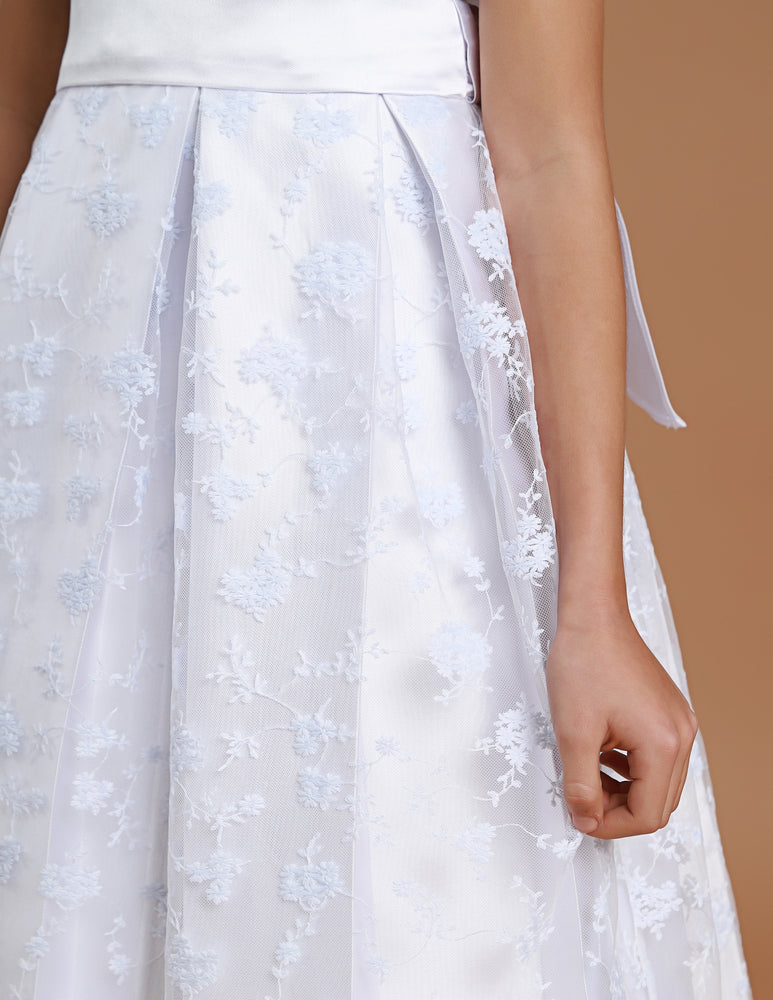 Vestido Infantil Renda Buquê Branco