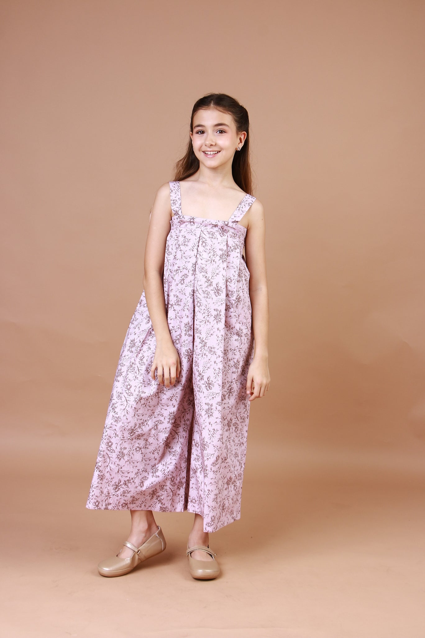 Macacão Infantil Cassis Flores Rose