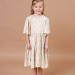 Vestido Infantil Cristal Florzinha Amarelo