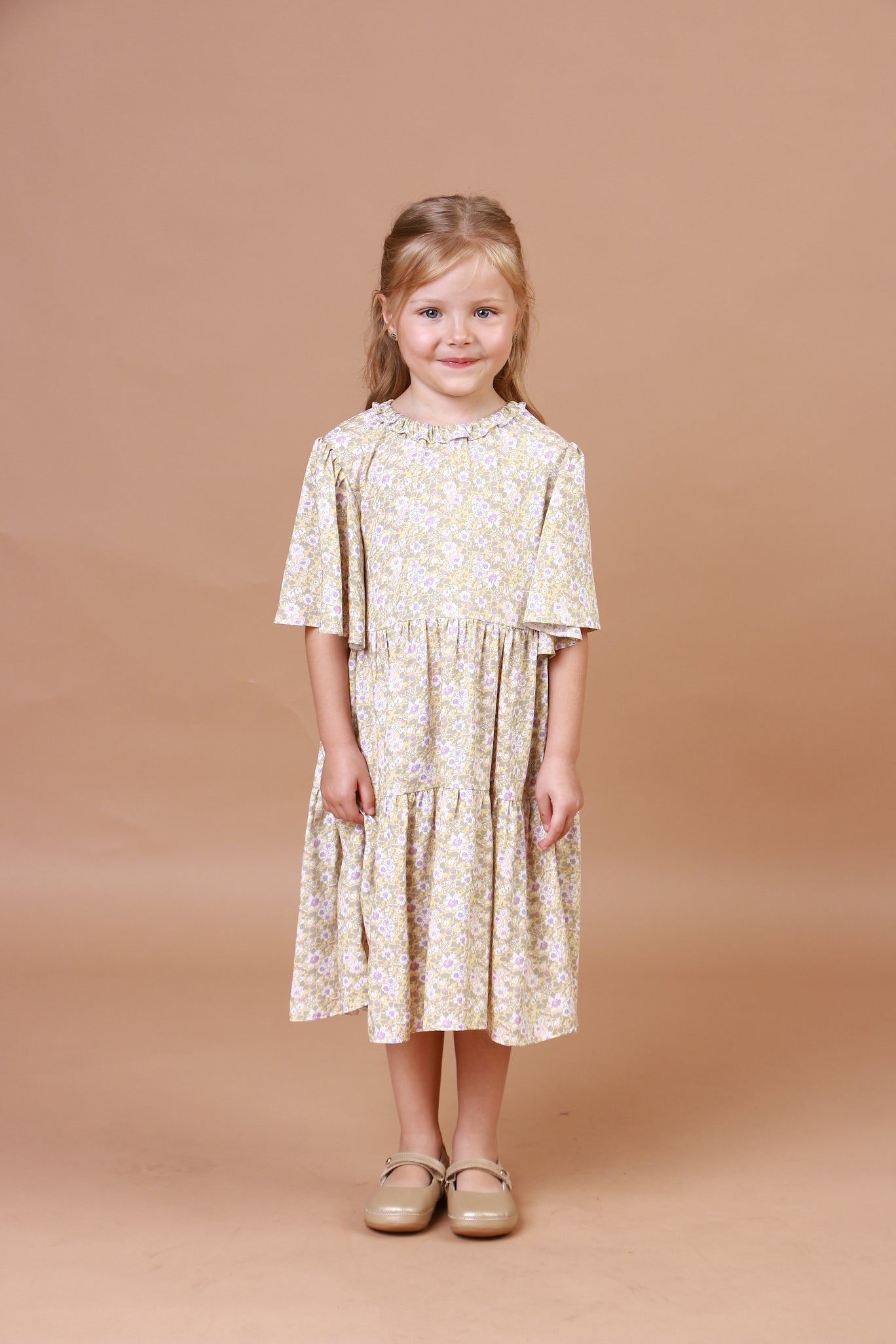 Vestido Infantil Cristal Florzinha Amarelo