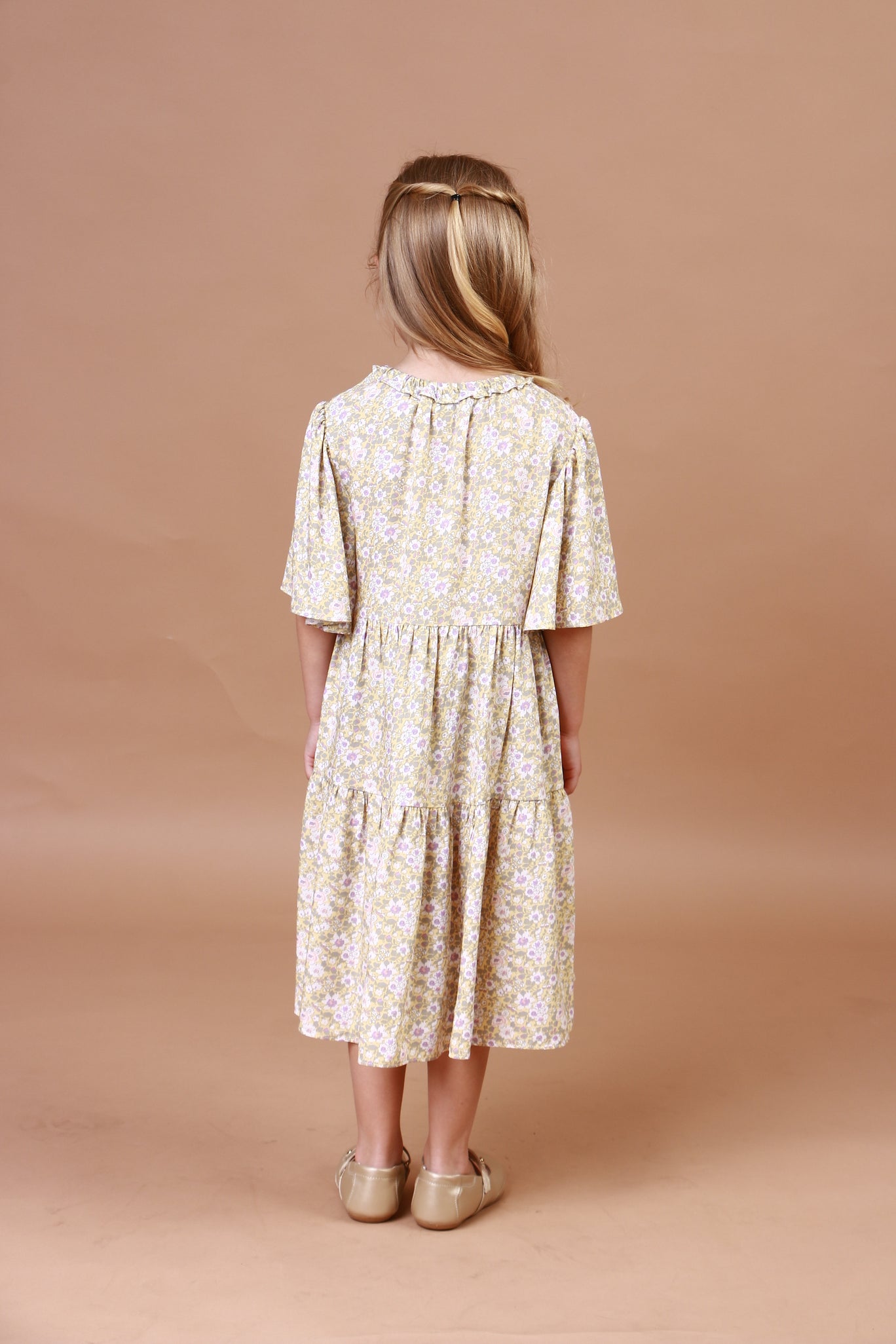 Vestido Infantil Cristal Florzinha Amarelo