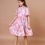 Vestido Infantil Cristal Floral Pink