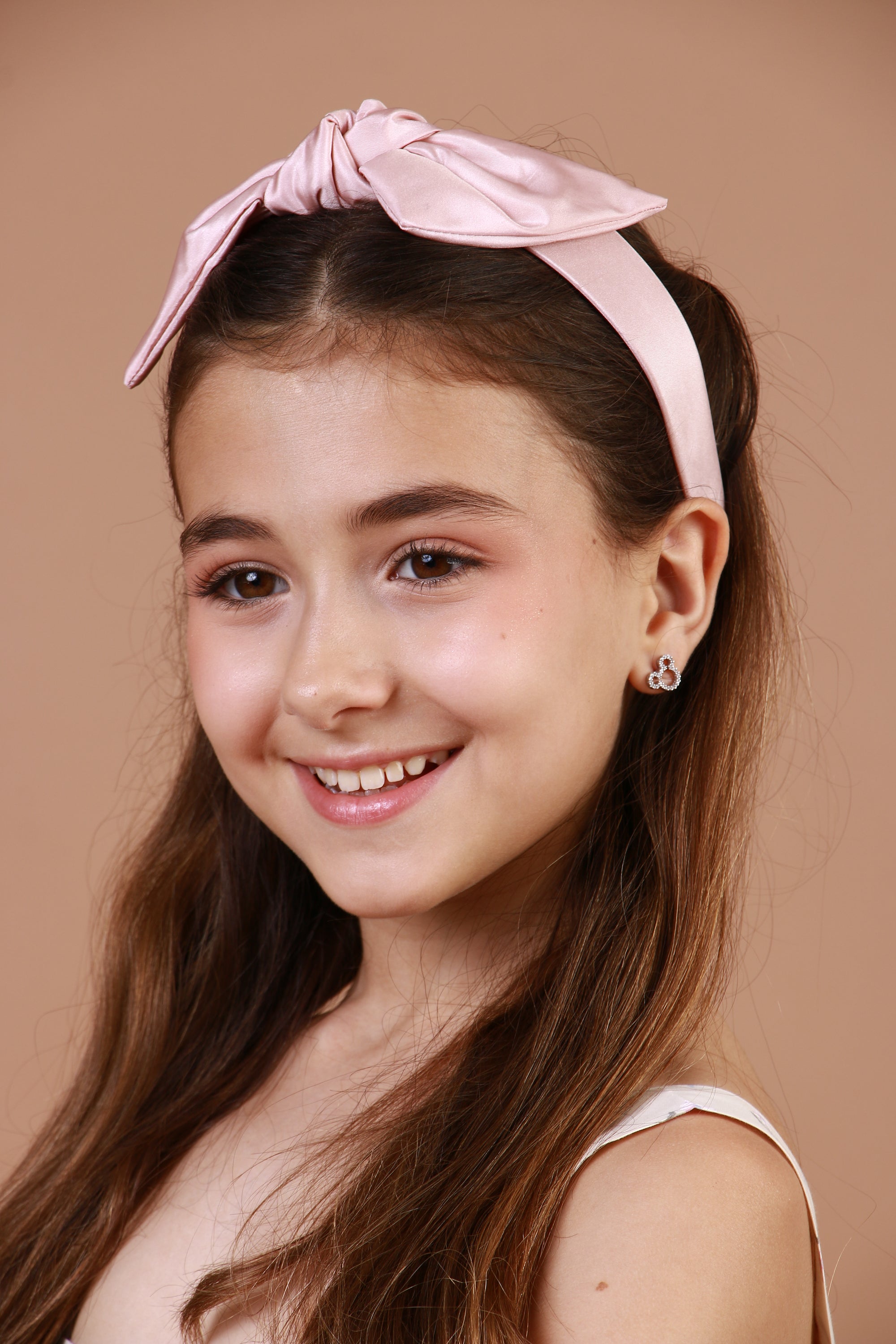 Tiara Laço Tafetá Rosé