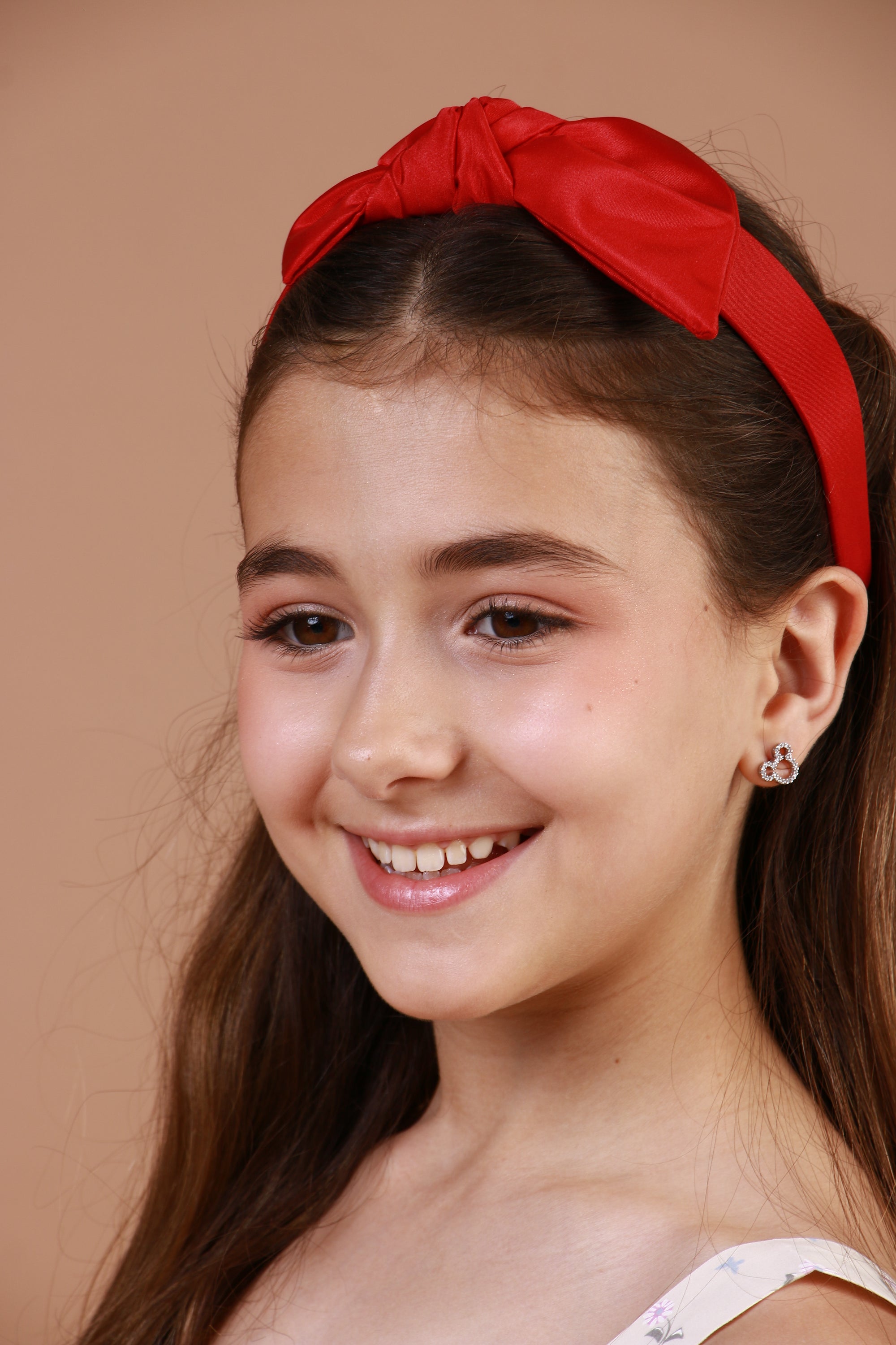 Tiara Laço Tafetá Vermelha