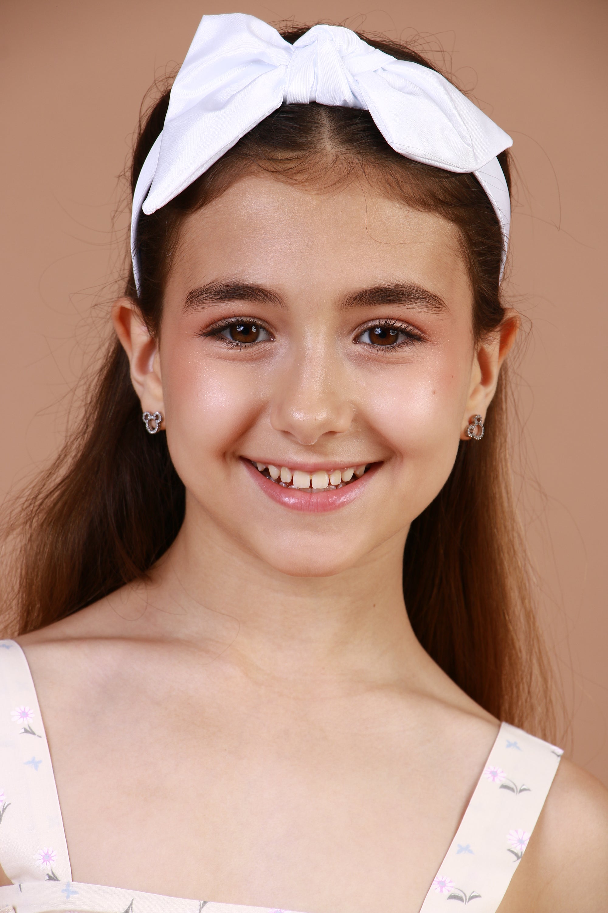 Tiara Laço Tafetá Branco