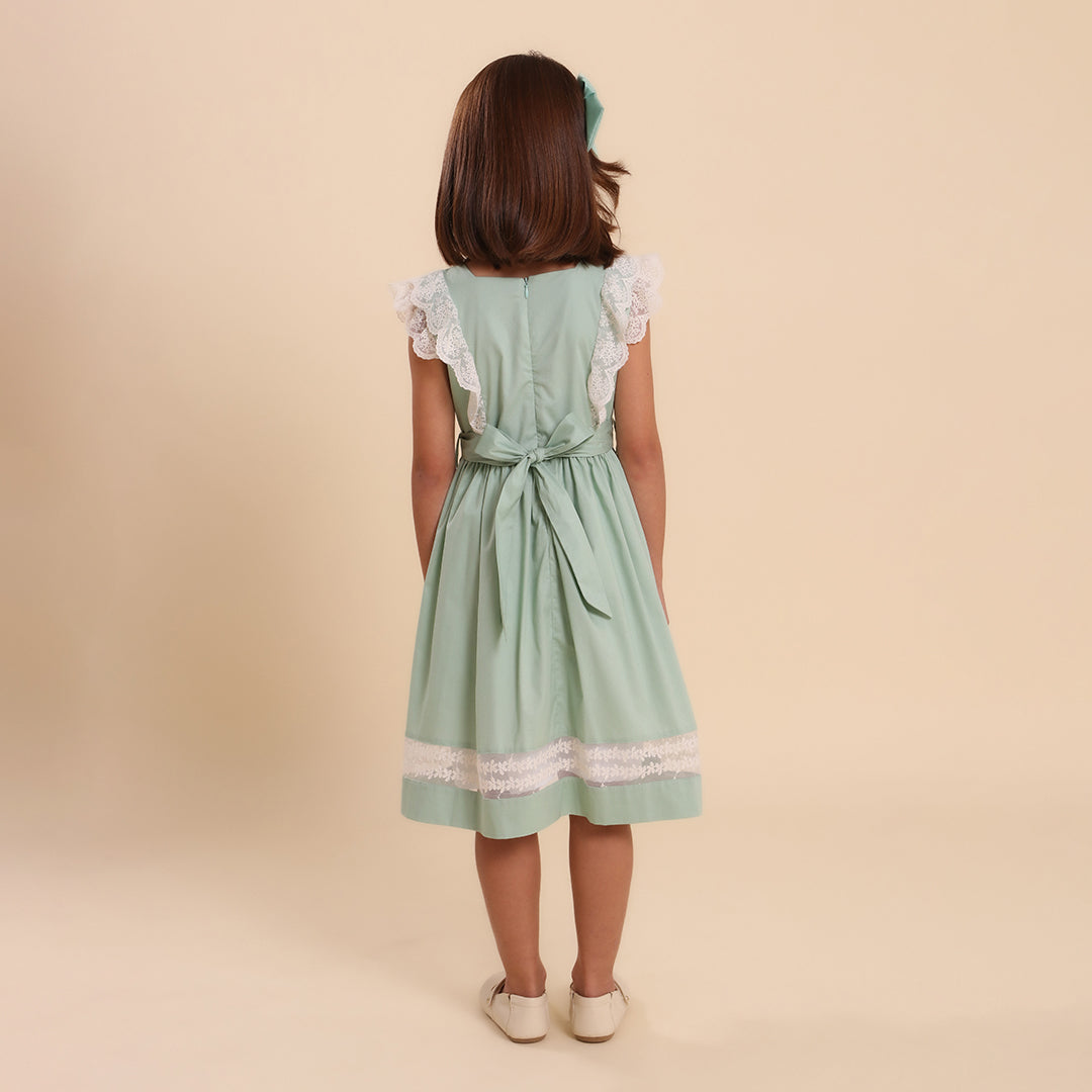 Vestido Infantil Meghan Verde Celadon