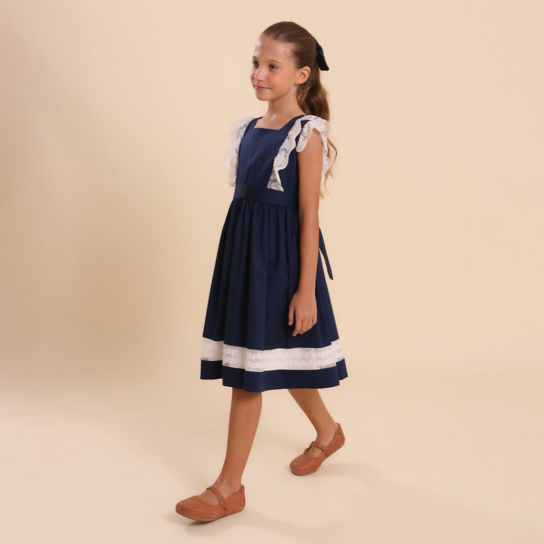Vestido Infantil Meghan Azul Marinho
