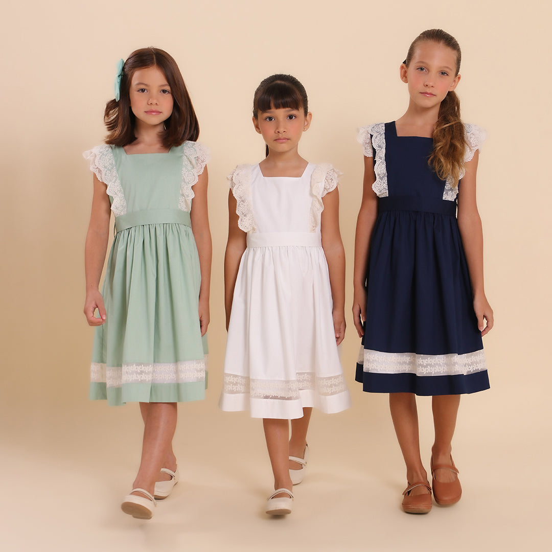 Vestido Infantil Meghan Verde Celadon