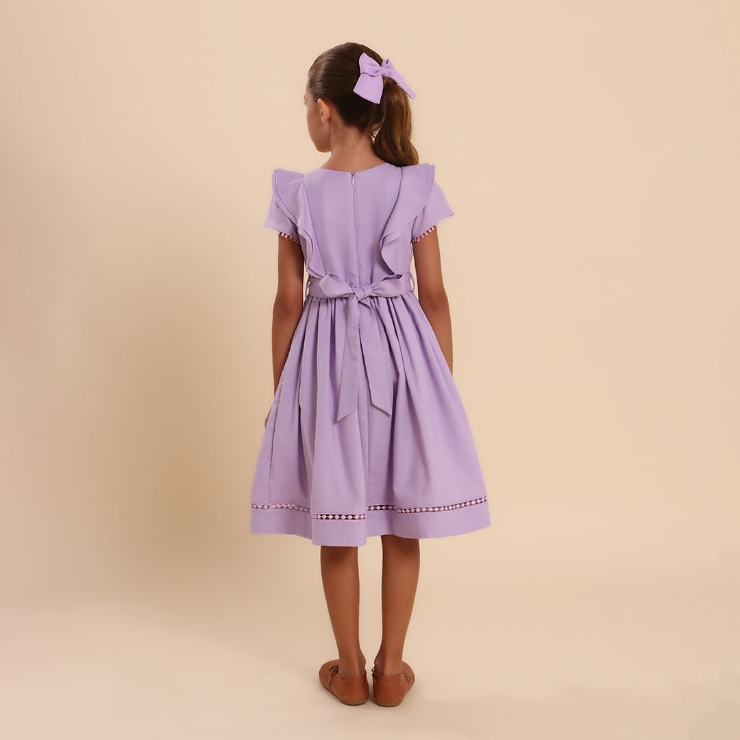 Vestido Infantil Louise Viscolinho Lilás