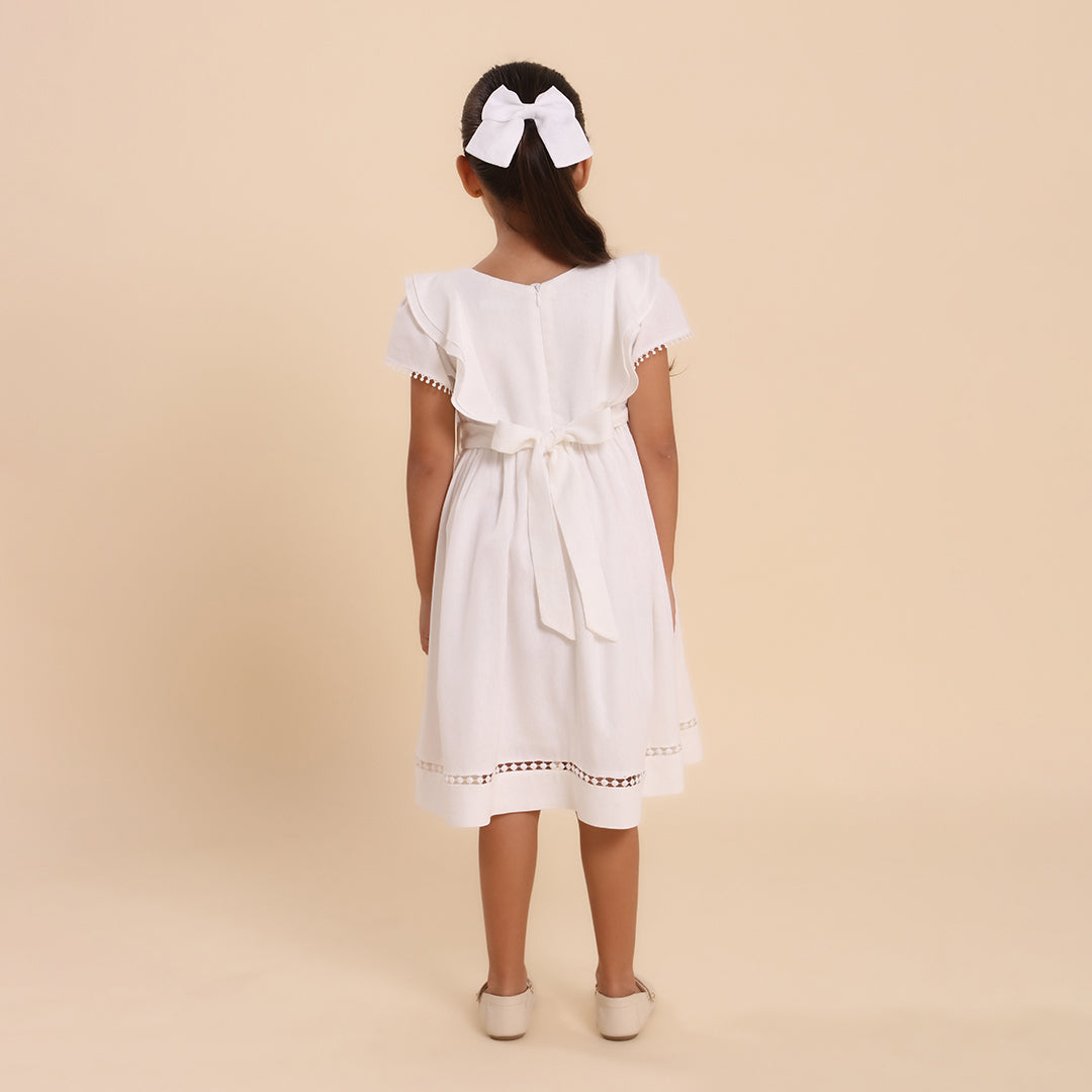 Vestido Infantil Louise Viscolinho Off White