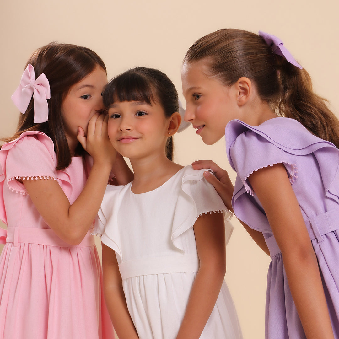 Vestido Infantil Louise Viscolinho Lilás