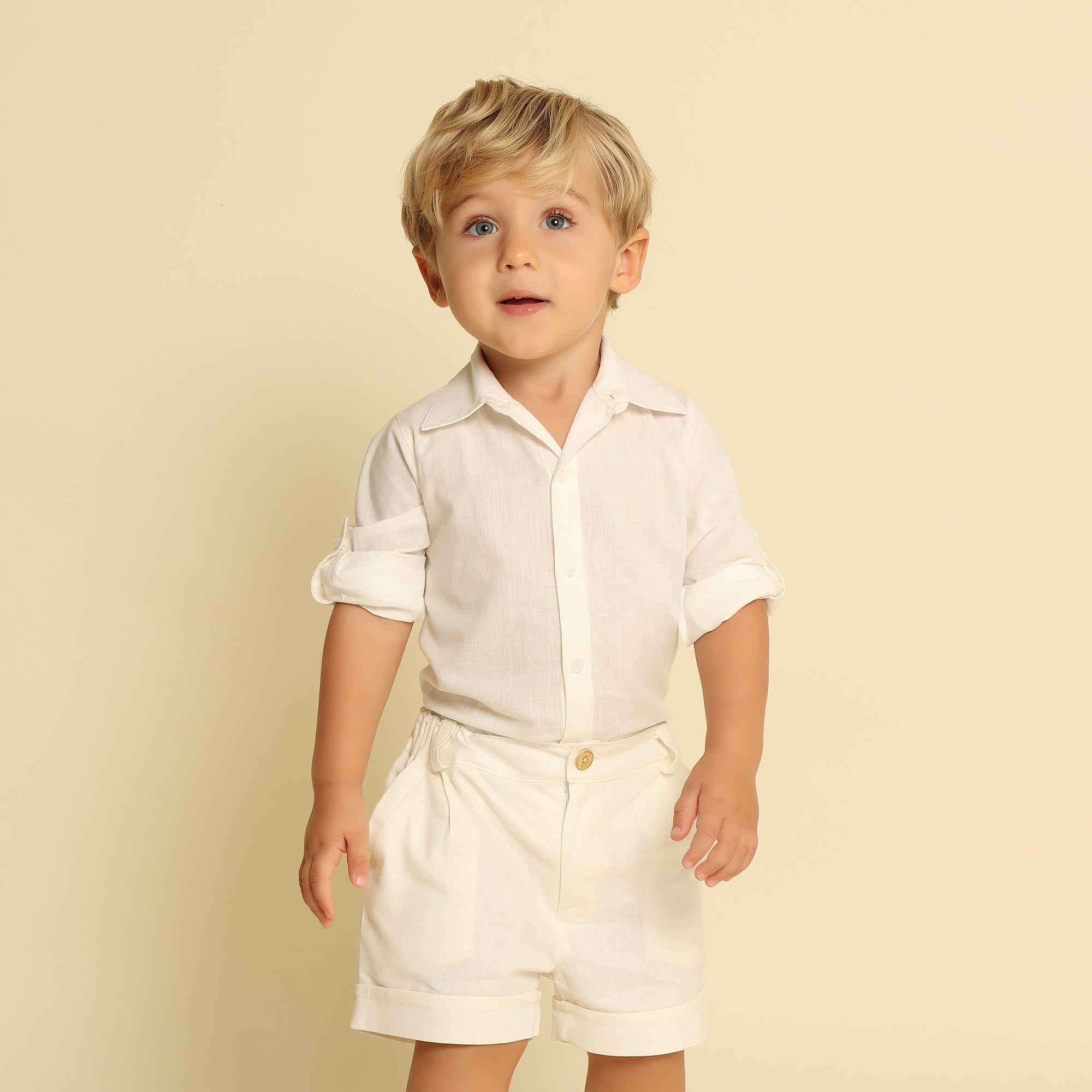 Shorts Bebê de Linho Off White