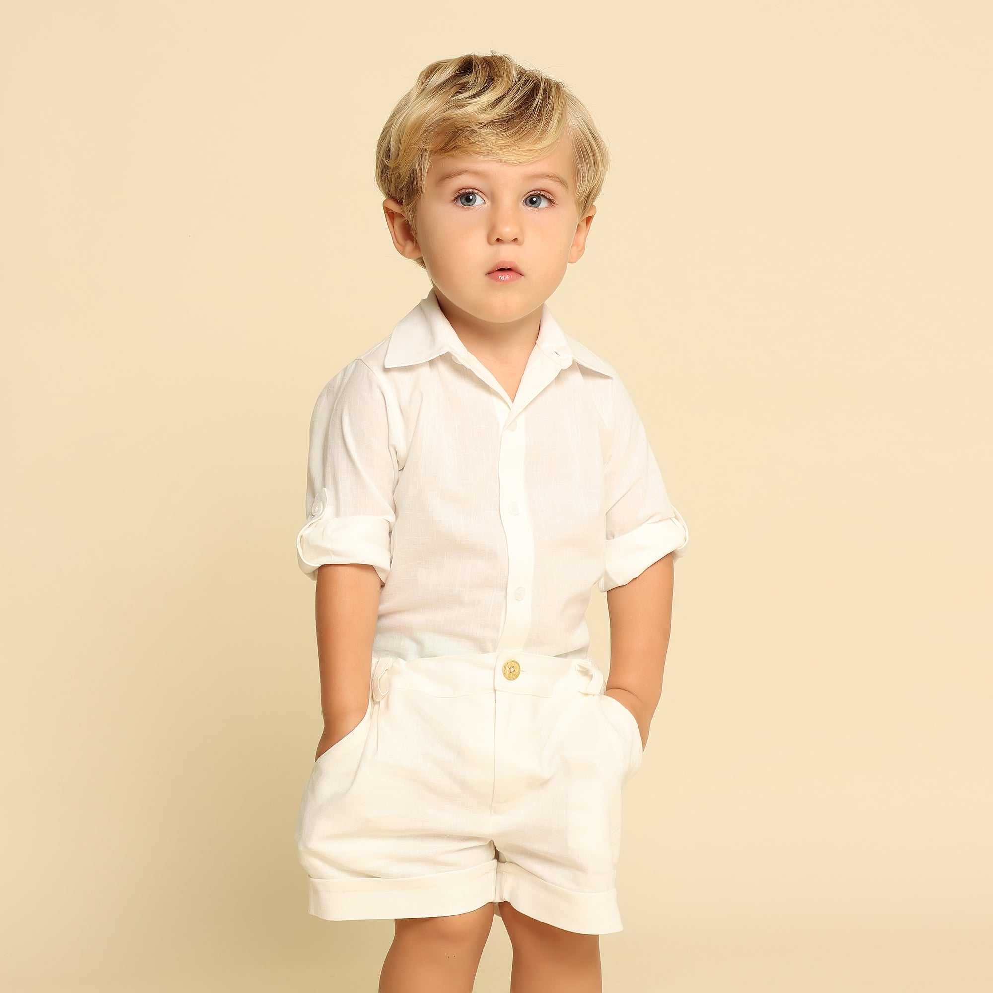 Shorts Bebê de Linho Off White