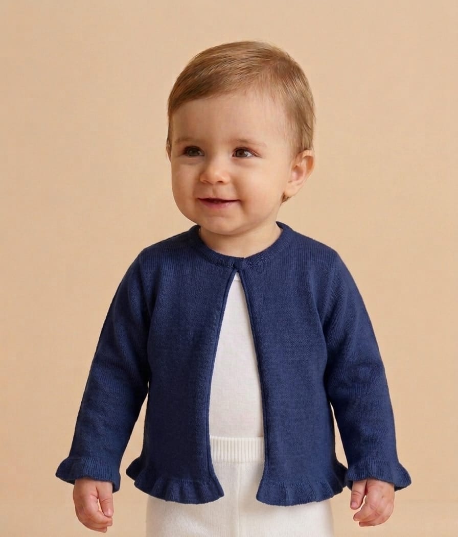 Casaqueto de Tricot Bebê Lorena Azul Marinho