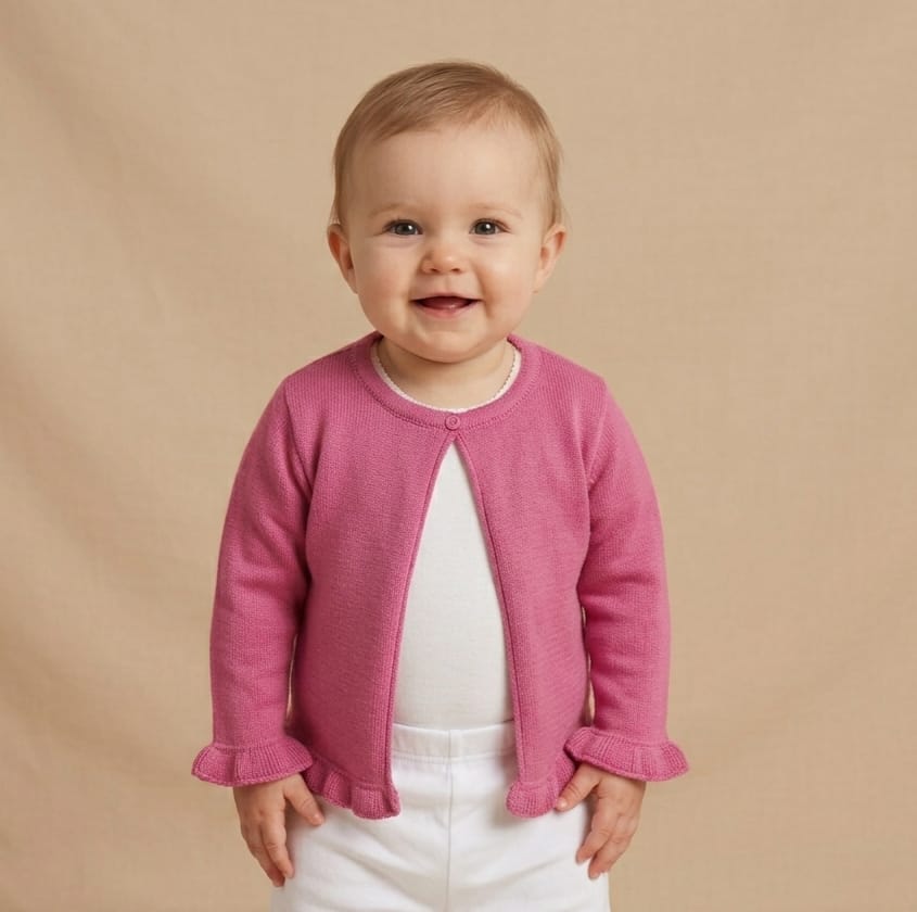 Casaqueto de Tricot Bebê Lorena Pink