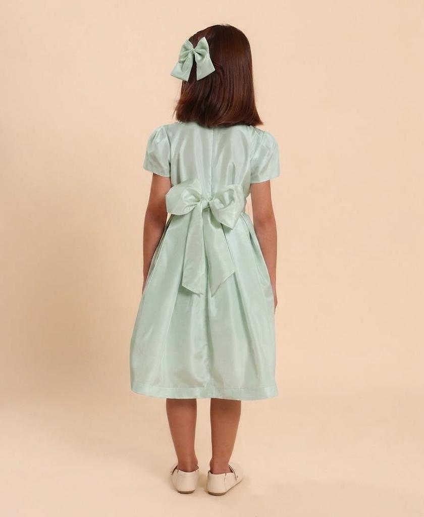 Vestido Festa Infantil Prega Sonho Verde Celadon