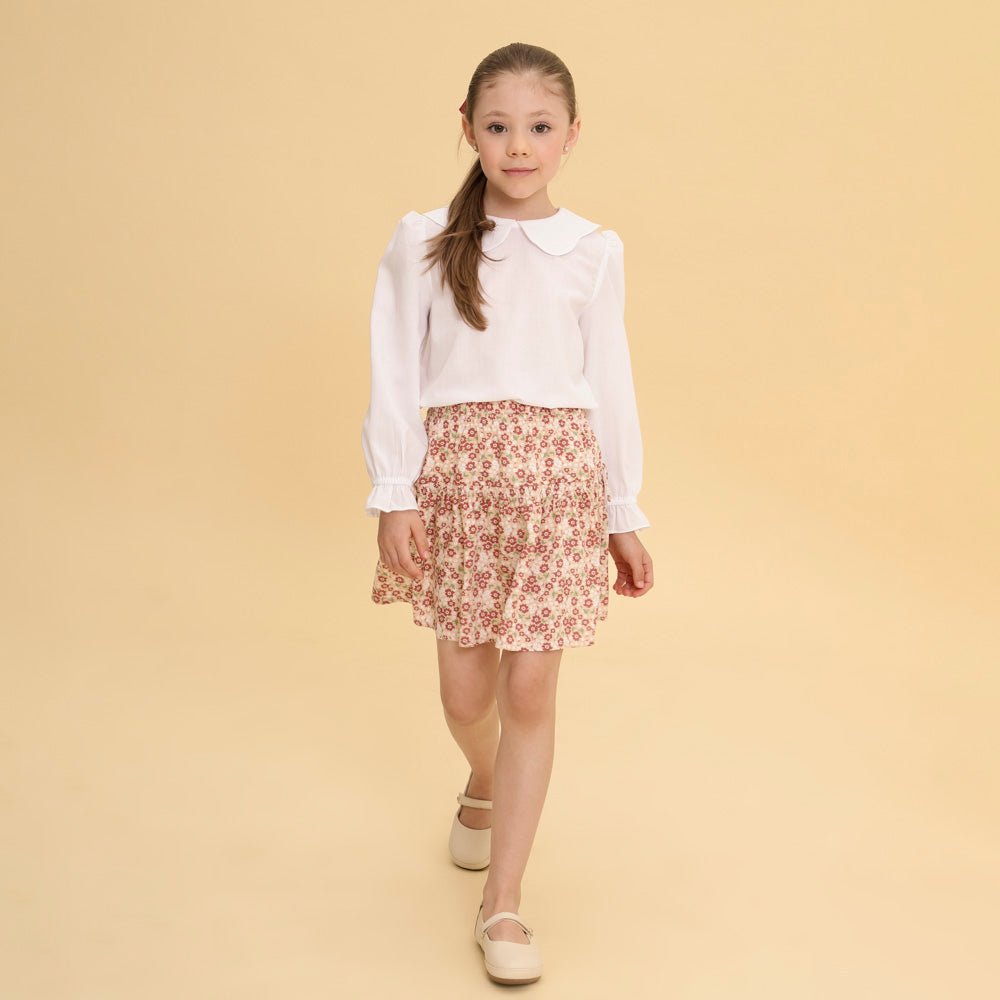 Saia Infantil Marseille Florzinha Bege