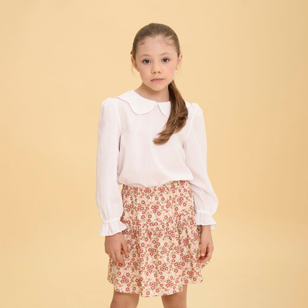 Saia Infantil Marseille Florzinha Bege