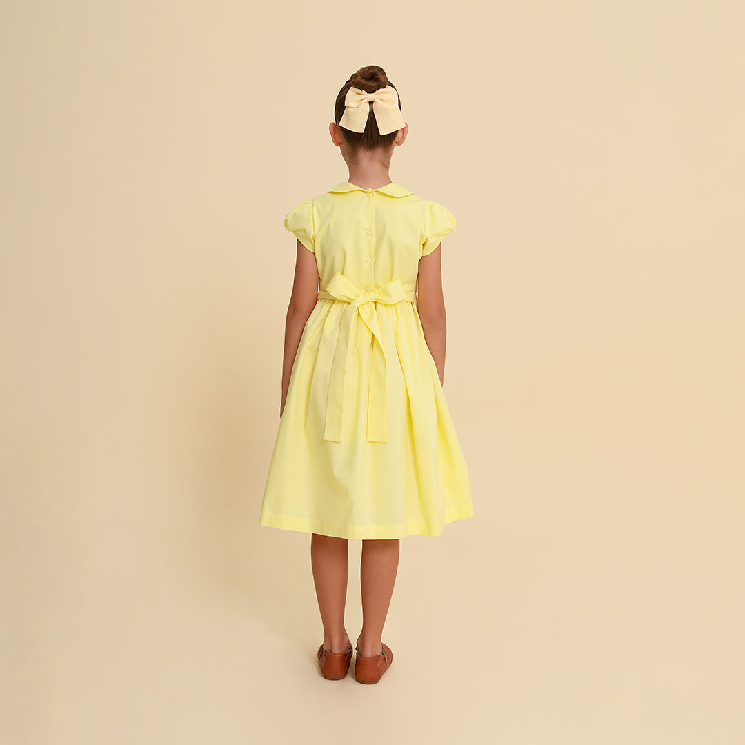 Vestido Bordado Infantil Clara Amarelo