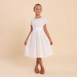 Vestido Festa Infantil Prega Sonho Off White
