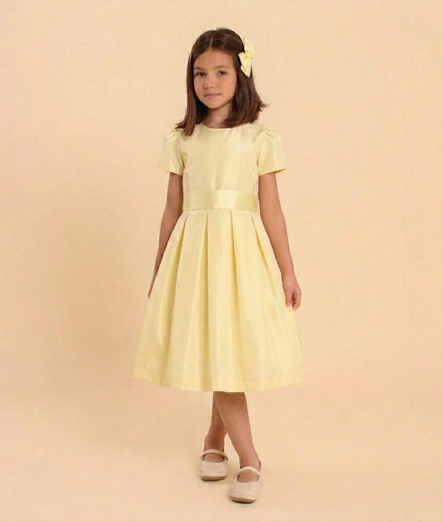 Vestido Festa Infantil Prega Sonho Amarelo