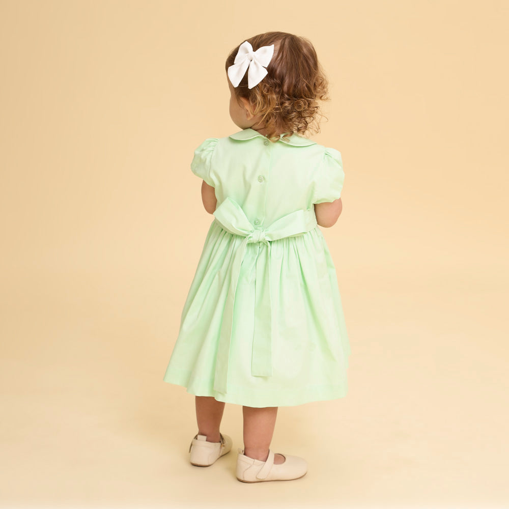 Vestido Bordado Bebê Clara Verde Melona