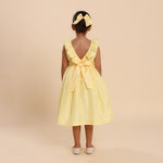 Vestido Festa Infantil Babado Amarelo