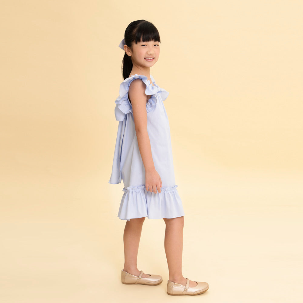 Vestido Infantil Bolonha Azul