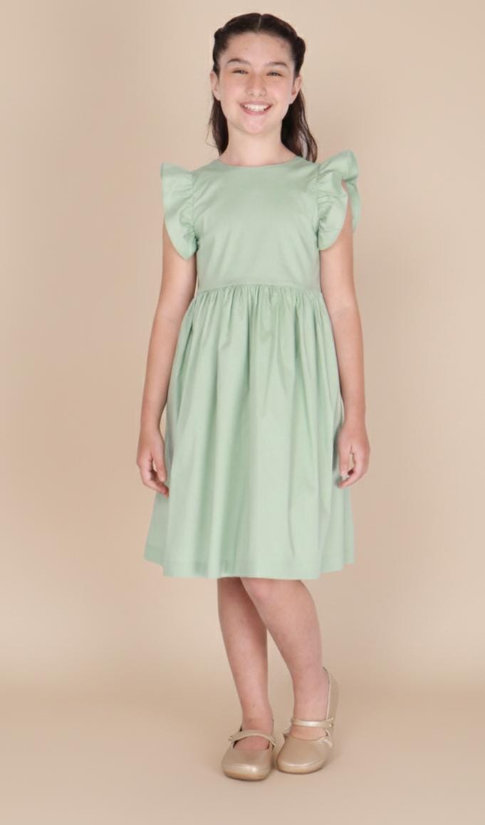 Vestido Infantil Néva Verde Celadon
