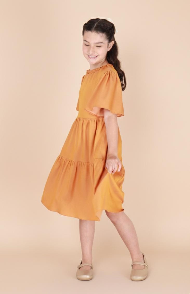 Vestido Infantil Cristal Mostarda