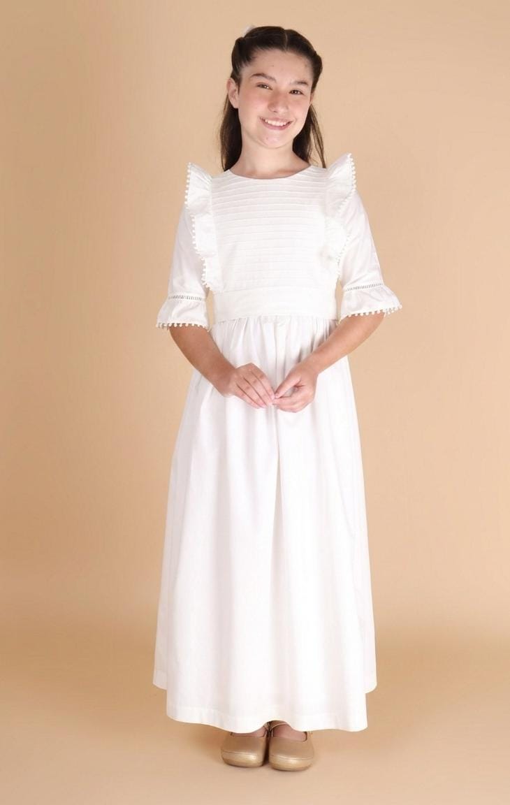 Vestido Infantil Alice Longo Branco