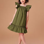 Vestido Infantil Bolonha Verde Oliva