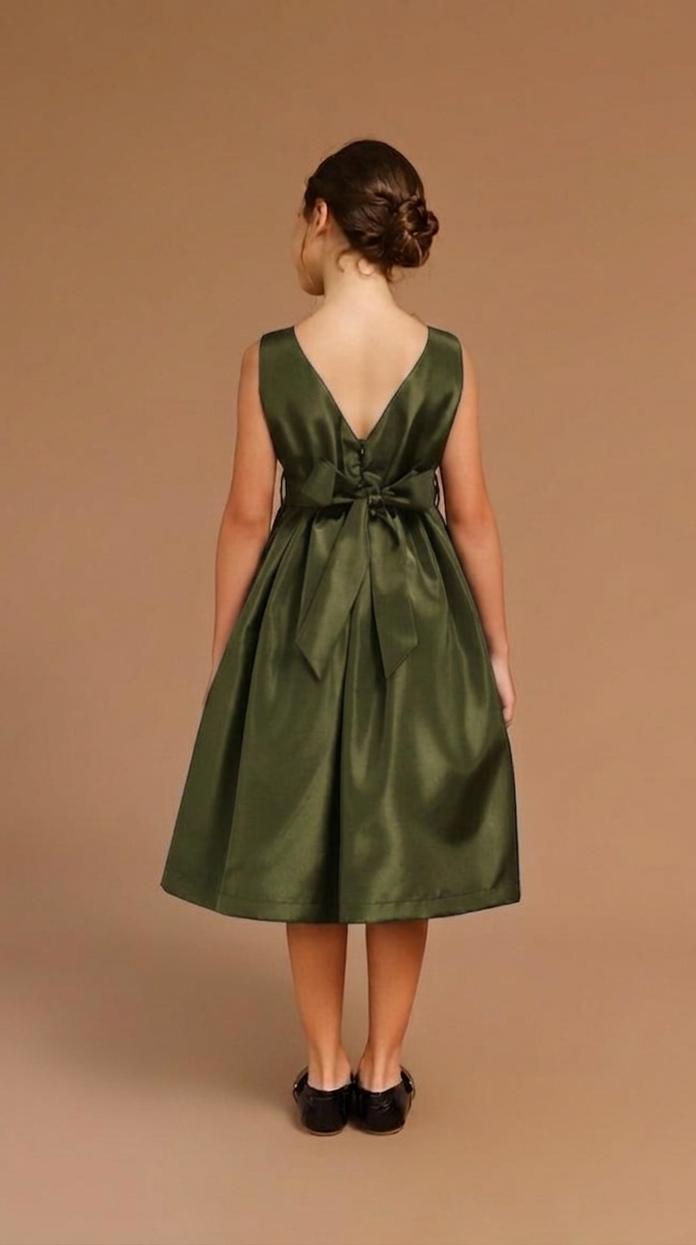 Vestido Festa Infantil Cassie Verde Oliva
