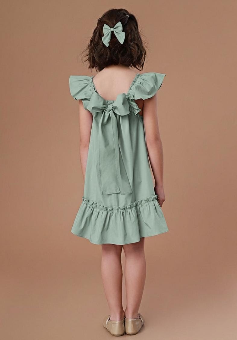 Vestido Infantil Bolonha Verde Celadon