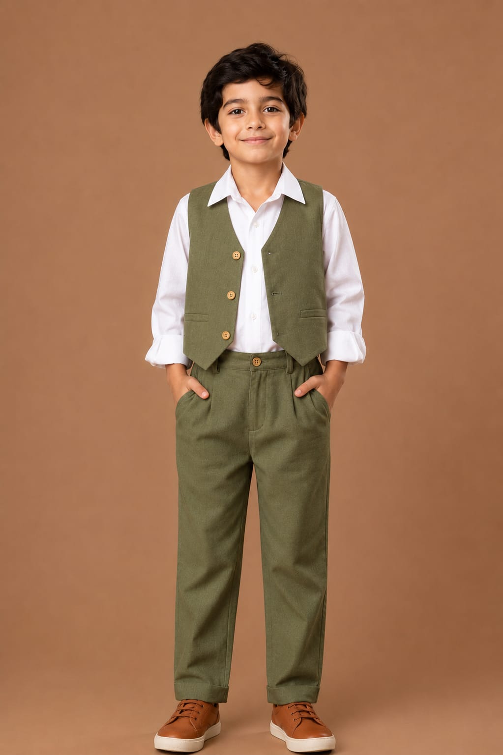 Conjunto Infantil 3 Peças Verde Oliva