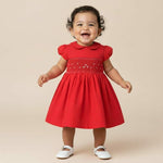 Vestido Bordado Bebê Clara Vermelho Natal