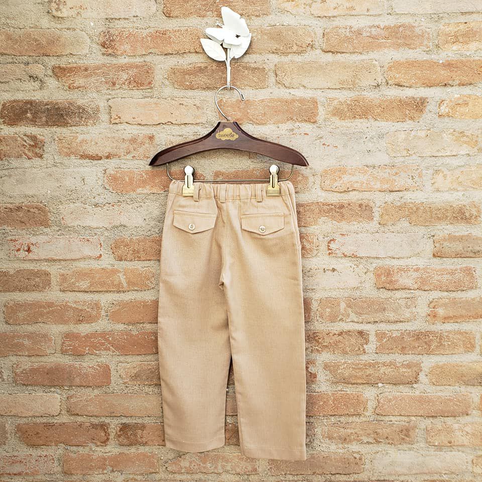 Calça Infantil de Linho Camel