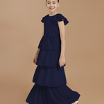 Vestido Infantil Kaya Longo Azul Marinho