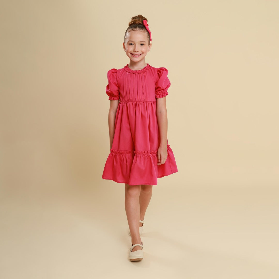 Vestido Infantil Lírio Rosa Jambo