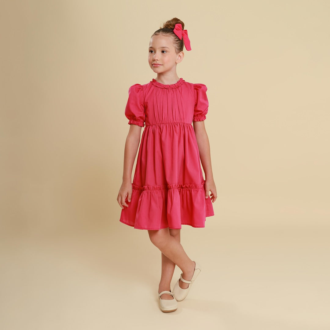 Vestido Infantil Lírio Rosa Jambo