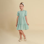 Vestido Infantil Lírio Poá Verde