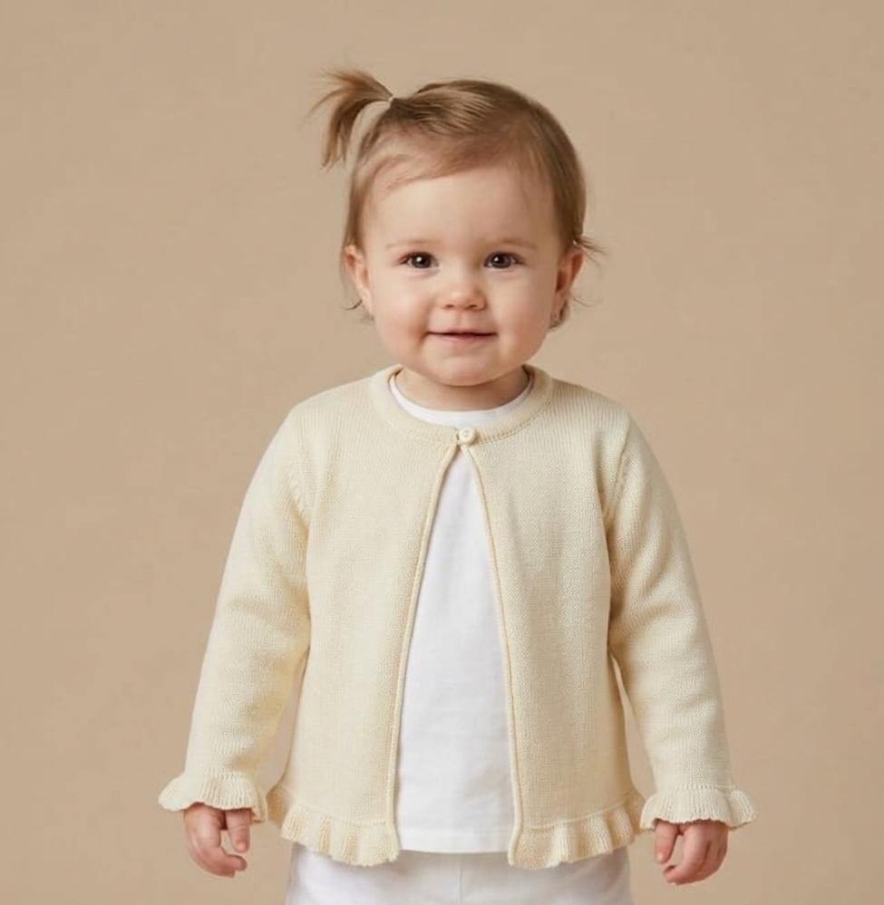 Casaqueto de Tricot Bebê Lorena Amarelo