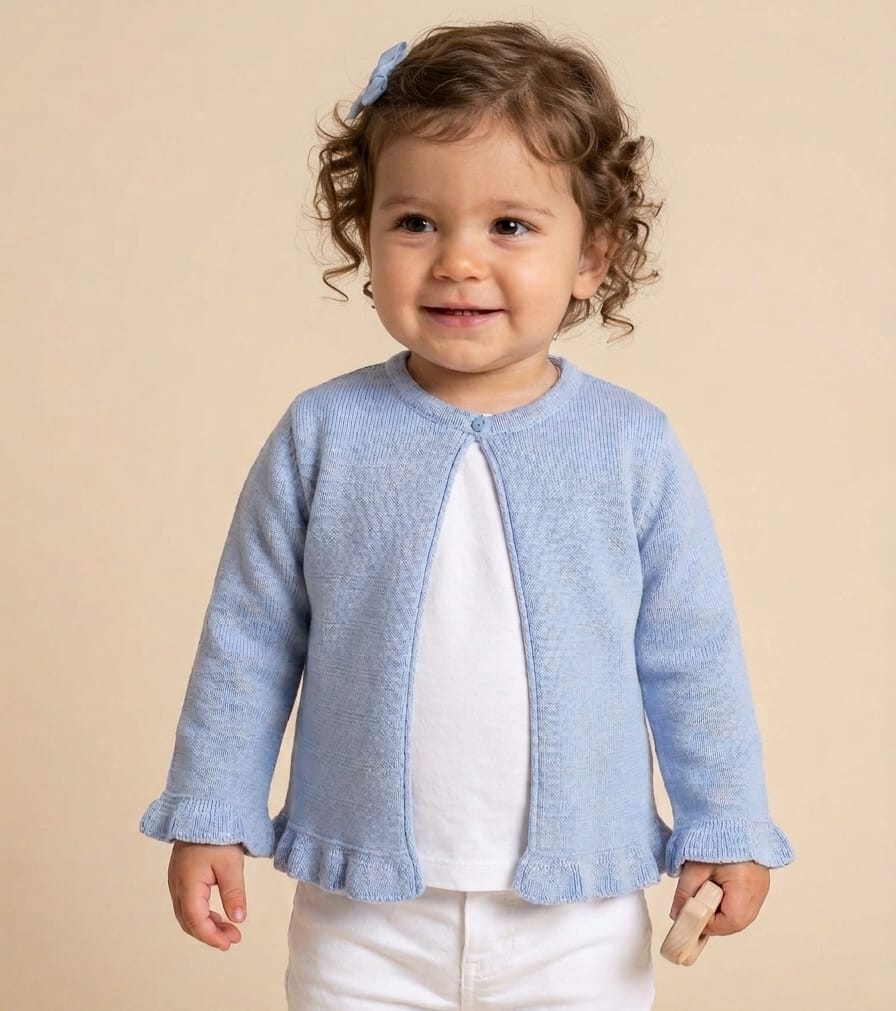 Casaqueto de Tricot Bebê Lorena Azul