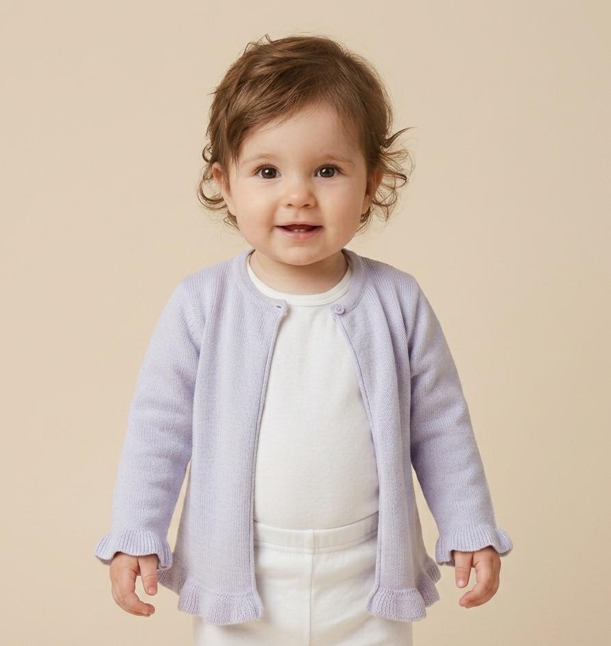 Casaqueto de Tricot Bebê Lorena Lilás