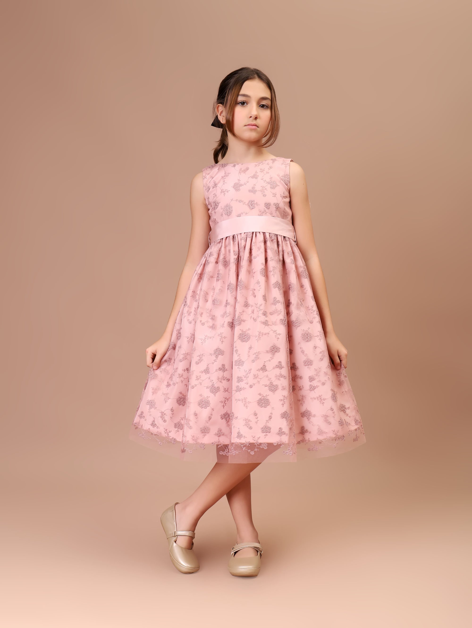 Vestido Festa Infantil Ofélia Renda Rosé