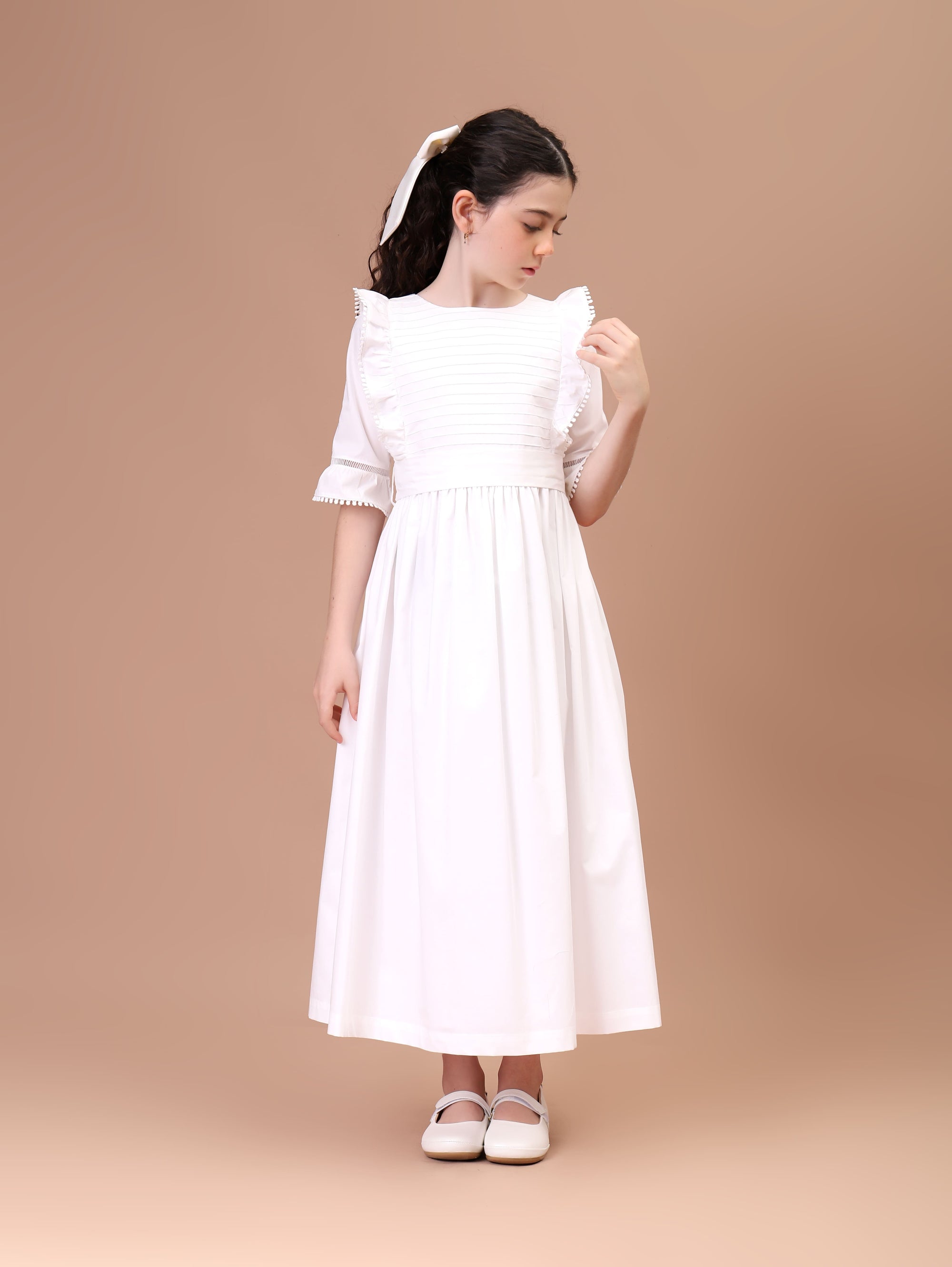 Vestido Infantil Alice Longo Branco